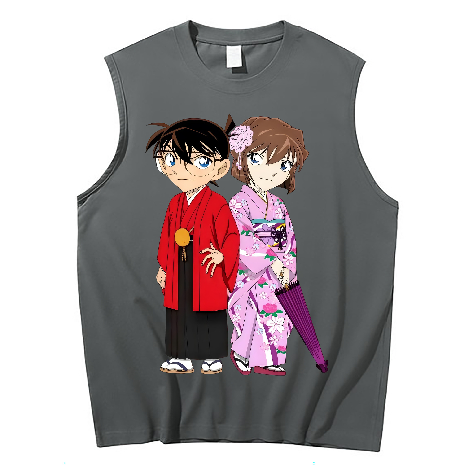 （画像用） 名探偵コナン 江戸川 コナン Detective Conan Conan Edogawa コットン100％タンクトップ（フロントプリント）